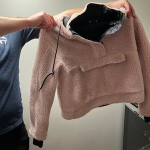 Missguided pink teddy pullover coat